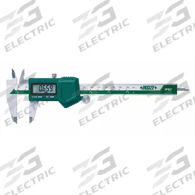 INSIZE 4-Way Digital Caliper: 0 in to 6 in /0 mm to 150 mm, IP67, Inch/Metric - Digital Calipers without SPC Output for Harsh Environments