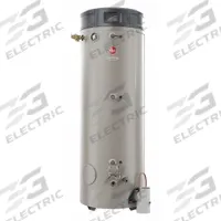 RHEEM Commercial Gas Water Heater: Natural Gas, Low NOx, 100 gal, 399,900 BTU, 77.5 in Ht (MPN GHE100SS-400A). Key specifications — Display Sell UOM: EA; Market: Commercial; Standards: US CSA (Star); Sub-brand: Triton SS; Brand: RHEEM; Low NOx: Yes; Water Connection Location: Side; Fuel Type: Natural Gas.