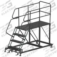 BALLYMORE Mobile Work Platform: 3.3 ft Platform Ht - Max, 24 in x 72 in, Steel, 800 lb Load Capacity (MPN SEP4-2472). Key specifications — Folding: Not Foldable; Mobility: Rolling; Brand: BALLYMORE; Color: Gray; Height Adjustability: Fixed Height; Includes Handrails: Handrails Included; Locking Mechanism: Foot-Activated Step Lock; Handrails: Includes Handrails.