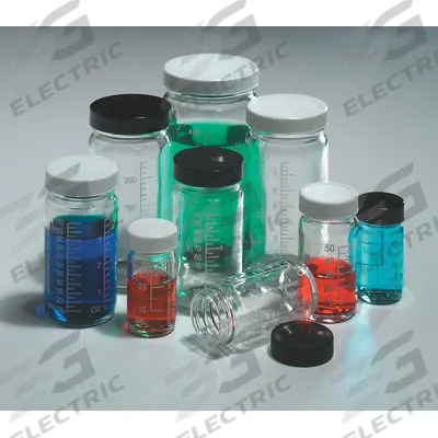 WHEATON Storage Bottle: 250 mL, 58-400 mm, Colorless, 24 Bottles, 64 mm Body Dia - Clear Wide Mouth Round Glass Lab Bottles