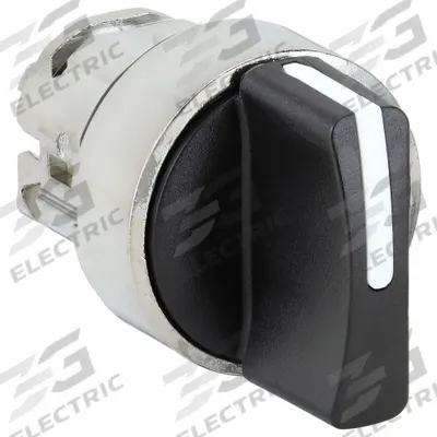 SCHNEIDER Short-Handled Selector Switch: 22 mm Panel Mount Size, 3 Positions - Selector-Switch Operators
