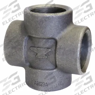ANVIL Metal Pipe Cross: 1 1/4 in x 1 1/4 in x 1 1/4 in x 1 1/4 in, 2,000 psi @ 150°F - Threaded High-Pressure Pipe Fittings