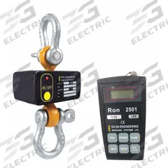 RON CRANE SCALES Crane Dynamometer: 20,000 lb Wt Capacity - Imperial, +/-0.1% Accuracy, 10 lb/5 kg (MPN RON 2501DO-S10CC). Key specifications — Readability: 5 kg; Standards: IP65; Indicator Attachment: Wireless Remote; Includes: Load Cell, Wireless Remote Display, Instruction Manual, Calibration Certificate, Carrying Case, and RS-232 Data Outlet; Housing Material: Steel; Manufacturer Part Number: RON 2501DO-S10CC; Brand: RON CRANE SCALES; Weighing Units: lb.