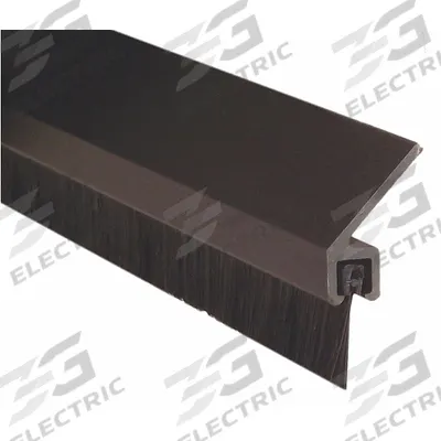 PEMKO Door Weatherstripping: Brush Insert, 7 ft Lg, 1 in Wd - Metal Leaf Weatherstripping