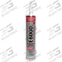 ECLECTIC Construction Adhesive: E6000, 10.2 fl oz, Cartridge, Black, 486 g/L VOC Content Wt (MPN 800731). Key specifications — Adhesive Color: Black.