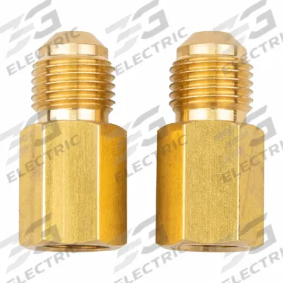TESTO Step Adapter: 1 1/4 in Lg, 180° Angle, Input 1/4 in Female SAE Right-Hand - Manifold Hose Adapters, Couplers & Unions