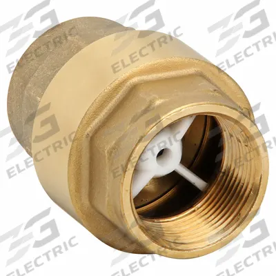BONOMI Valve: Poppet, Inline Valve Body, 1 1/4 in Pipe Size, FNPT x FNPT, Brass - Brass Inline Disc Check Valves
