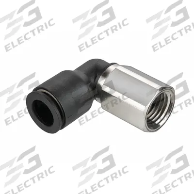 LEGRIS Push-Fit Elbow Fitting: 5/32 in OD x 1/4 in Pipe Size, Push-to-Connect x FNPT - Nylon & Nickel-Plated Brass Tube Fittings