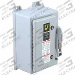 SQUARE D Safety Switch: Fusible, 200 A, Three Phase, 600V AC, Non-Metallic, Indoor/Outdoor (MPN H364DF). Key specifications — Brand: SQUARE D.