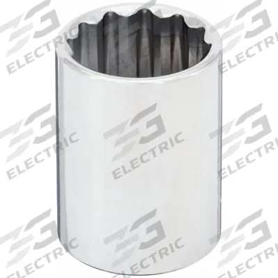 WESTWARD Socket: SAE, 1/2 in Drive Size, 13/16 in Socket Size, 12-Point, Std, Chrome - 1/2" Drive Hand Sockets