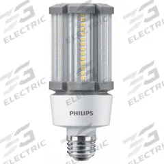HID Replacement LED Bulb: Corncob ED23-1/2, Medium Screw (E26), 18 W Watt, 3000K, LED, 100 to 277V (MPN 18CC/LED/830/ND E26 G2 BB 6/1). Key specifications — Color Temperature: 3000K; Brand: PHILIPS; Shatter-Resistant: Yes.