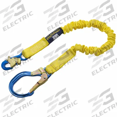 3M DBI-SALA Shock-Absorbing Lanyard: Tubular Webbing, Aluminum Rebar Hook - General Fall Protection Shock-Absorbing Lanyards