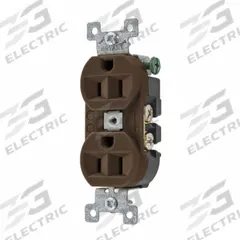 BRYANT Receptacle: Duplex, 5-15, Brown, 125V AC, 15 A, 2 Pole / 3 Wire (MPN 5262BN)