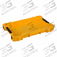 DEWALT Tough System Tool Tray: 18 7/16 in W x 2 3/8 in H x 18 in L, Plastic, Yellow (MPN DWST08110). Key specifications — attr1124242: Designed to Add Space within ToughSystem(R) 2.0 Toolboxes; attr1124236: Yellow; attr1124244: Plastic; attr1124362: DEWALT.