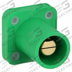 Single Pole Receptacle: Green, Straight Taper Nose Mating, Threaded Stud Termination, 400 A (MPN HBLMRSGN). Key specifications — Series: 16; Receptacle Gender: Male; Brand: HUBBELL.