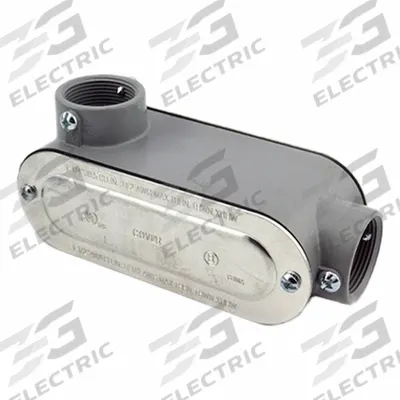 BRIDGEPORT FITTINGS Metallic Conduit Outlet Bodies: Die Cast Zinc, 1 1/4 in Trade Size, LR/LL Body - LL - 90° Elbow Type