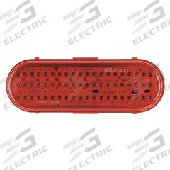 MAXXIMA Stop/Turn/Tail Light: LED, Stop Light, Red, Oval, 2 3/16 in Overall Ht, 6 3/8 in Overall Wd (MPN M63100R). Key specifications — Standards: SAE J585E; Electrical Connection: PL-3 Connector; Brand: MAXXIMA; Installation Type: Permanent; Lens Color: Red; Mount Type: Grommet; Lighting Technology: LED; Light Type: Stop Light.