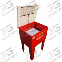 GRAYMILLS Solvent Parts Washer: For Solvent-Based Solution Base Type, Soak, Steel, 33°F Min Op Temp (MPN PL244-A). Key specifications — Voltage: 120V AC; Brand: GRAYMILLS; Series: Handi-Kleen; Includes: Work Shelf; Standards: CSA C22.2 No. 68 Certified; Cleaning Method: Soak; Tank Material: Steel; For Solution Base Type: Solvent-Based.