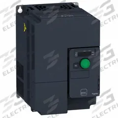 SCHNEIDER Variable Frequency Drive: In Phase Three, Out Phase Three, 10 hp, IP20, No Bypass, Compact (MPN ATV320U75N4C). Key specifications — Style: Compact; Color: Black/Green; Output Phase: Three.