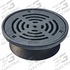 SMITH LIGHT COMMERCIAL Strainer: A, Round, 5 3/4 in Overall Dia, 2 in Overall Ht, Cast Iron, Black (MPN 210-11). Key specifications — Finish: Duco-Coated; Brand: SMITH LIGHT COMMERCIAL; Color Family: Black.