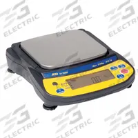 A&D WEIGHING Compact Bench Scale: 2,100 g Capacity, 0.1 g Readability, 0.1 g Repeatability, ABS (MPN EJ-2000). Key specifications — Brand: A&D WEIGHING; Display Type: LCD.