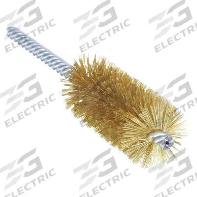WEILER Double Spiral Tube Brush: Double Stem, Brass, 3/4 in Dia, 0.006 in Fill Dia - Heavy-Cleaning Brushes for Soft Metals