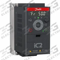 DANFOSS Compact General Purpose Drive Assembly: In Phase Three, Out Phase Three, 5 hp, No Bypass (MPN 137H7369 + 132G0192). Key specifications — Style: Compact; Color: Black/Blue/Gray; Output Voltage: 200-240V AC; Output Phase: Three.