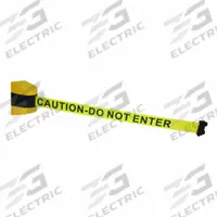 APPROVED VENDOR Wall Mounted Retractable Belt Barrier: Magnet, 7 ft Belt Lg, Caution Messaging (MPN 828LJ8). Key specifications — attr981520: Black; attr981527: Black/Yellow; attr193646: APPROVED VENDOR; attr981511: Yellow.