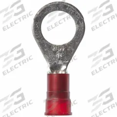 3M Ring Terminal: Red, Nylon Insulation, 1/2 in Stud Size, 8 AWG to 8 AWG Wire Sizes, 1,000 V (MPN MN8-12R/SK). Key specifications — attr1308027: 3M.