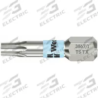 WERA Insert Bit: Insert Bit, T8 Bit Size, Imperial, Torx® Head, TX 8x25 Bit Industry Size, Std, Hex (MPN 05071030001). Key specifications — attr1119738: Hex; attr1119735: Imperial; attr1119740: Standard; attr1119734: Stainless Steel; attr1119737: Insert Bit; attr1119741: WERA.