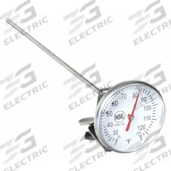 APPROVED VENDOR Dial Pocket Thermometer: 25°F to 125°F, +/- 2°F, 8 in Stem Lg, Fahrenheit (MPN 23NU24). Key specifications — Accuracy: +/- 2°F; Brand: APPROVED VENDOR; Temperature Units: Fahrenheit.