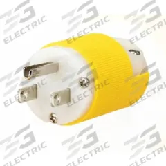 HUBBELL Straight Blade Plug: 5-15P, 125V AC, 15 A, 2 Pole, 3 Blade, White/Yellow (MPN HBL52CM66CST)