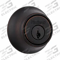 KWIKSET Single Cylinder Deadbolt: Cylindrical, 1 3/4 in Door Thick - Max, Black (MPN 665-11P-RCAL-rcs/5303). Key specifications — ADA Compliant: No; Brand: KWIKSET; Cylinder Core Type: Conventional Core Cylinder; Finish: Satin Bronze-Plated, Blackened, Satin Relieved, Clear Coated; Keyway Type: Kwikset KW1; Includes Core: Core Included.
