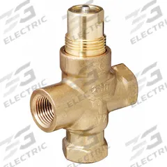 Hydronic Globe Valve: 3-Way, 4 CV Flow, 1/2 in Female NPT, Brass Body, Stainless Steel Stem, Tee (MPN 599-02069). Key specifications — Manufacturer Part Number: 599-02069; Brand: SIEMENS; Seat Material: Stainless Steel; Specific Valve Action: Stem Down to Close.