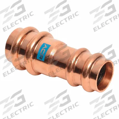 STREAMLINE Crimp Fitting: Straight, 1 3/8 in CTS x 1 1/8 in CTS size, Press-fit x Press-fit - Refrigeration Copper & Bronze Press Tube Fittings