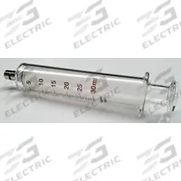 FORTUNA Reusable Glass Syringe: 30 mL Capacity - mL, Luer Lock, Borosilicate Glass, Reusable (MPN 7.140-44). Key specifications — Attachment Type: Luer Lock; Plunger Material: Borosilicate Glass; Tip Material: Borosilicate Glass; Barrel Material: Borosilicate Glass; Brand: FORTUNA; Compatible Needles: Sharp, Tri-Bevel Needles; Includes Needles: No; Replaceable Tip: No.