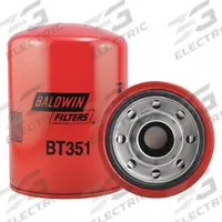 BALDWIN FILTERS Hydraulic Filter: Hydraulic Fluid, 1 1/4"-11 Thread Size, Spin-On, 5 in Outside Dia (MPN BT351). Key specifications — Media Material: Cellulose; Brand: BALDWIN FILTERS; Compatible Fluid Type: Hydraulic Fluid; Compatible Vehicle Make: Aveling-Barford; Includes: Integral Gasket; Thread Size: 1-1/4"-11.
