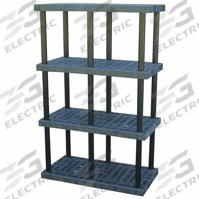 STRUCTURAL PLASTICS Plastic Shelving: 48 in x 24 in, 75 in Overall Ht - High-Durability Fixed Press-Fit Stationary Plastic Shelving