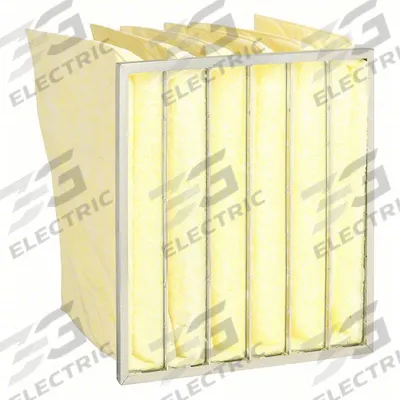 GRAINGER Pocket Air Filter: 20 in x 24 in x 15 in, MERV 15, Yellow, Fiberglass - MERV 15 Pocket Air Filters