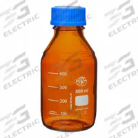 APPROVED VENDOR Media Bottle: 500 mL, Screw-On, GL-45, 182 mm, Amber, Drip-Free Ring, Attached (MPN BMA0500). Key specifications — Closure Type: Screw-On; Mouth Size: Narrow; Screw Closure Size: GL-45; Brand: APPROVED VENDOR; Body Color: Amber.
