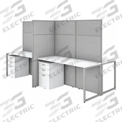 BUSH BUSINESS FURNITURE Modular Cubicle Workstation: 66 in Overall Ht, 119 in Overall Wd, White (MPN EODH66SWH-03K). Key specifications — Brand: BUSH BUSINESS FURNITURE; Office Cubicle Color: White.