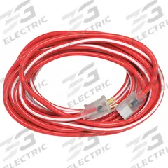 SOUTHWIRE Extension Cord: Outdoor Use, 50 ft Lg, Outlet, 5-15P, 12/3, SJTW, Red/White, 15 A Current (MPN 2548SW0041). Key specifications — Brand: SOUTHWIRE; Temperature Rating: -40° to 140°F; NEMA Plug Configuration: 5-15P.