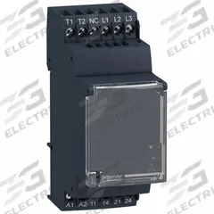 SCHNEIDER Control Relay: DIN-Rail Mounted, 5 A Current Rating, 24 to 240V AC/DC, 12 Pins/Terminals (MPN RM35TM50MW). Key specifications — Monitored Parameters: Phase Failure; Manufacturer Part Number: RM35TM50MW; Brand: SCHNEIDER.