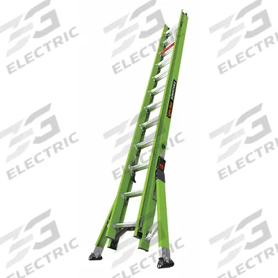 LITTLE GIANT Extension Ladder: 24 ft Ladder Size, Fiberglass, 375 lb Load Capacity - Ultra-Stable Non-Conductive Fiberglass Extension Ladders