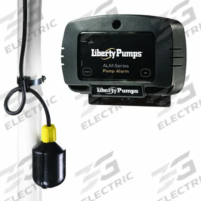 LIBERTY PUMPS Water Alarm: High Level, 120V AC/9V DC, Auto, 86 dB, Audio/Visual, 3 Alarm Inputs - Liquid-Level Alarms