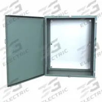 HAMMOND Electrical Enclosure: Steel, 36 in x 30 in x 16 in, NEMA 12/13/3R/4, w/Panel, Solid Cover (MPN 1418N4M16). Key specifications — Closure Method: Clamps; Brand: HAMMOND; Knockouts: Not Included.