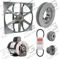 Exhaust Fan with Drive Package: Belt Drive, 30 in Blade, 1 hp, 11,901 cfm, 115/208-230V AC, 1 ph (MPN 7M893). Key specifications — Frame Finish: Zinc Plated; Assembled: Unassembled; Brand: DAYTON; Nameplate Voltage: 115/208-230V AC; Frame Material: Steel; Guard Type: None; Method of Construction: Cast; Motor Insulation: Class B.