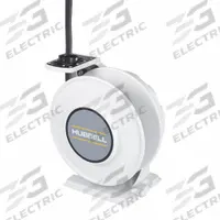 HUBBELL WIRING DEVICE-KELLEMS Extension Cord Reel: Ratchet Lock, 40 ft Cord Lg, 10 AWG, SOW, White (MPN HBLW40103W). Key specifications — Retractable Cord Ending NEMA Configuration: Bare Wire; Voltage: 600V AC; Brand: HUBBELL WIRING DEVICE-KELLEMS.