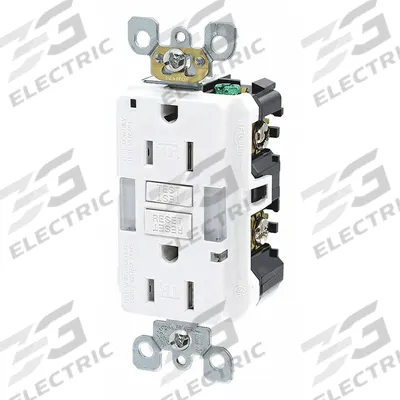 LEVITON GFI Receptacle: Decorator Duplex, 5-15, White, GFCI, 125V AC, 15 A - General Purpose Receptacles