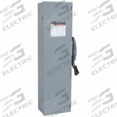 SQUARE D Safety Switch: Fusible, 60 A, Three Phase, 240V AC, Galvanized Steel, Indoor (MPN DT322). Key specifications — Brand: SQUARE D.